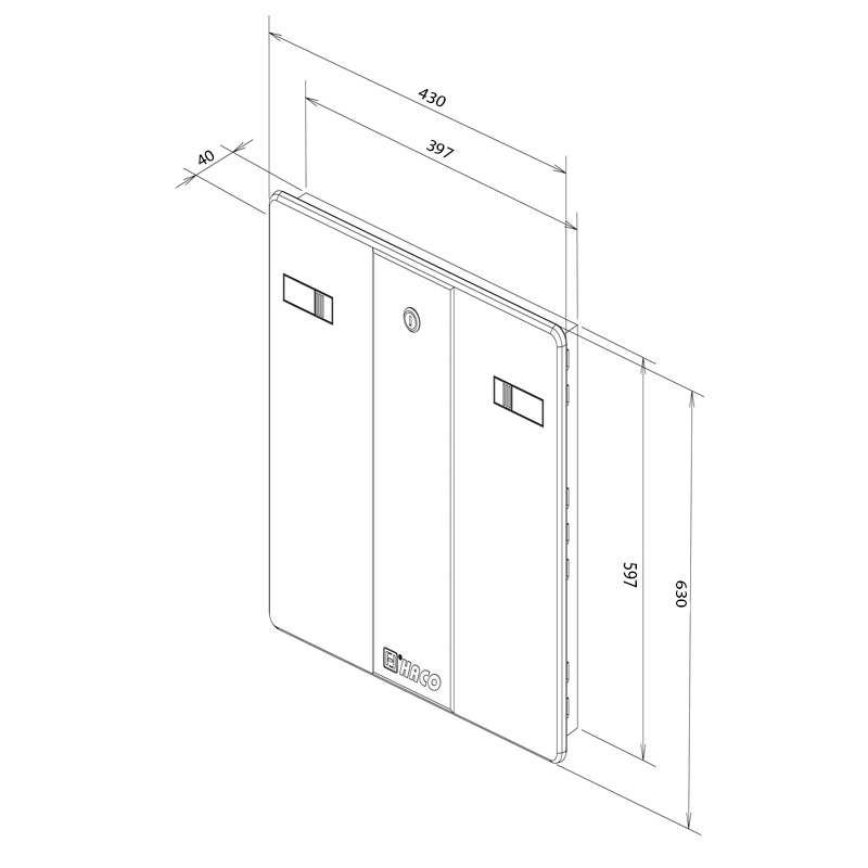 Usita de revizie Haco, cu inchizator, 40 x 60 cm, alb